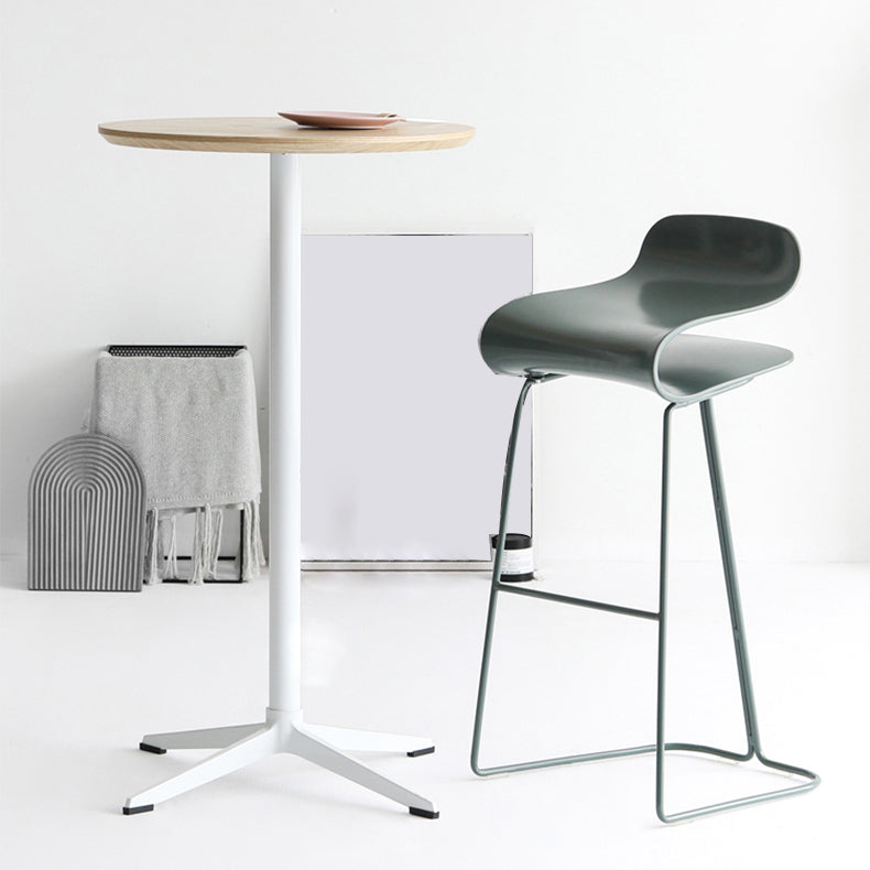Backrest Armless Counter Stool Modern Iron Bar Stool with Plastic Cushion Clearhalo 'Bar Furniture' 'Bar Stools' 'bar_stools' 'furn' 'furn_bar_stools' 'Furniture' 'Kitchen & Dining Furniture' 6220865