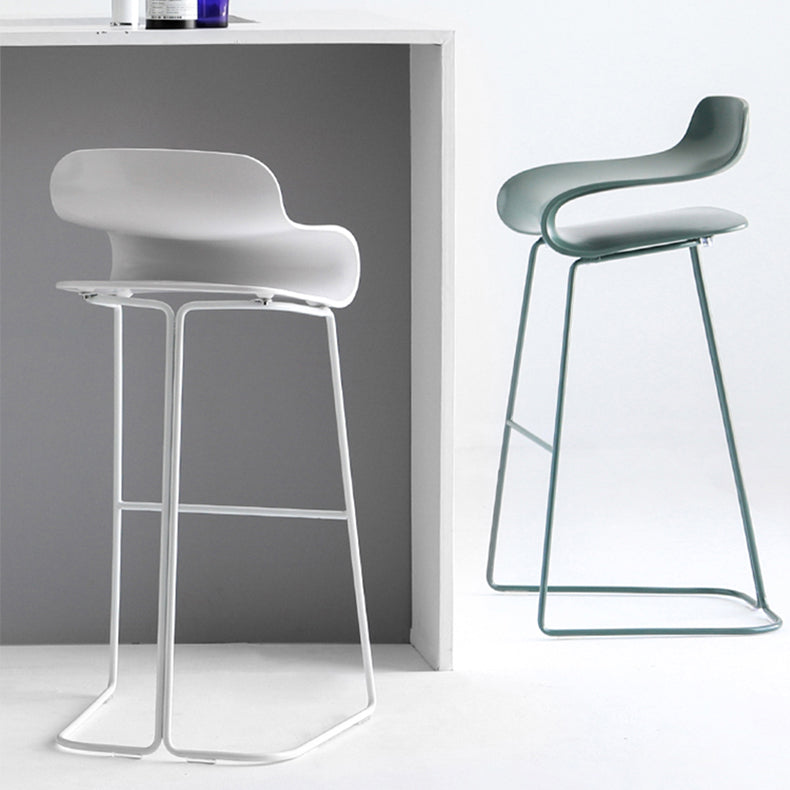 Backrest Armless Counter Stool Modern Iron Bar Stool with Plastic Cushion Clearhalo 'Bar Furniture' 'Bar Stools' 'bar_stools' 'furn' 'furn_bar_stools' 'Furniture' 'Kitchen & Dining Furniture' 6220867