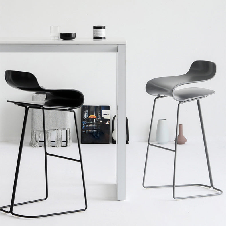 Backrest Armless Counter Stool Modern Iron Bar Stool with Plastic Cushion Clearhalo 'Bar Furniture' 'Bar Stools' 'bar_stools' 'furn' 'furn_bar_stools' 'Furniture' 'Kitchen & Dining Furniture' 6220868