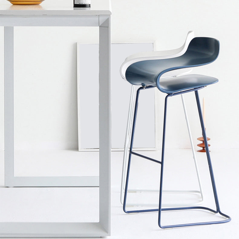 Backrest Armless Counter Stool Modern Iron Bar Stool with Plastic Cushion Clearhalo 'Bar Furniture' 'Bar Stools' 'bar_stools' 'furn' 'furn_bar_stools' 'Furniture' 'Kitchen & Dining Furniture' 6220869