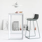 Modern Backrest Armless Counter Stool Iron High Stool with Plastic Cushion