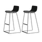 Modern Backrest Armless Counter Stool Iron High Stool with Plastic Cushion