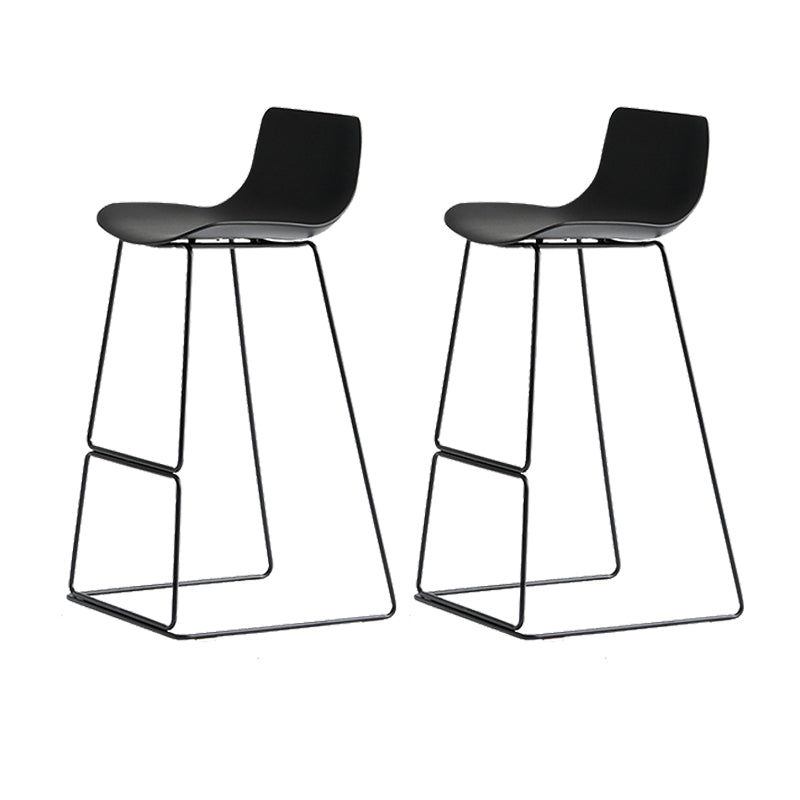 Modern Backrest Armless Counter Stool Iron High Stool with Plastic Cushion