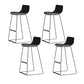 Modern Backrest Armless Counter Stool Iron High Stool with Plastic Cushion