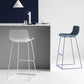 Modern Backrest Armless Counter Stool Iron High Stool with Plastic Cushion