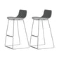 Modern Backrest Armless Counter Stool Iron High Stool with Plastic Cushion