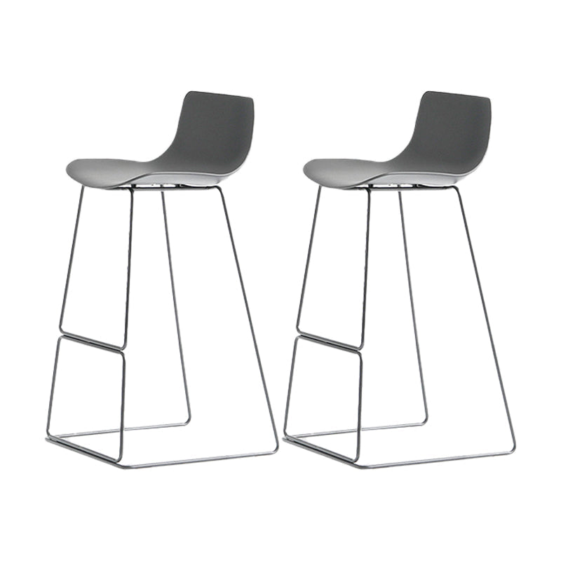 Modern Backrest Armless Counter Stool Iron High Stool with Plastic Cushion
