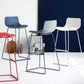 Modern Backrest Armless Counter Stool Iron High Stool with Plastic Cushion