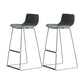 Modern Backrest Armless Counter Stool Iron High Stool with Plastic Cushion
