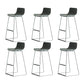Modern Backrest Armless Counter Stool Iron High Stool with Plastic Cushion