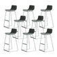 Modern Backrest Armless Counter Stool Iron High Stool with Plastic Cushion