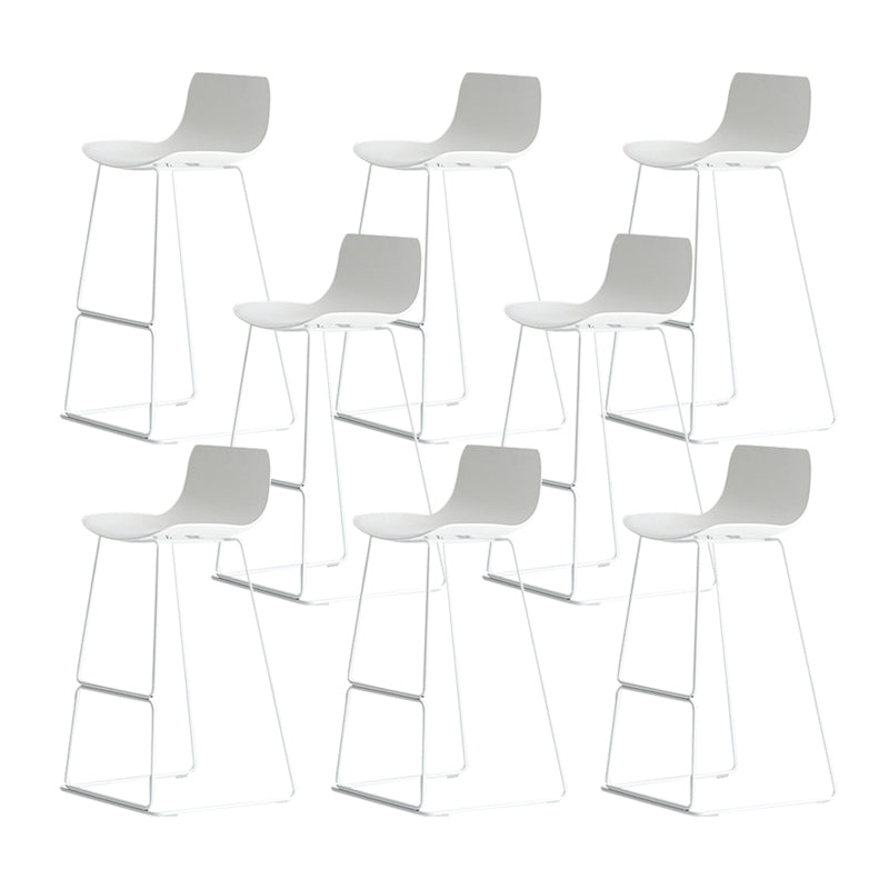 Modern Backrest Armless Counter Stool Iron High Stool with Plastic Cushion