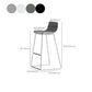 Modern Backrest Armless Counter Stool Iron High Stool with Plastic Cushion