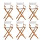 Industrial Backrest Arm Counter Stool Solid Wood Bar Stool with Canvas Cushion White 6 Piece Set Clearhalo 'Bar Furniture' 'Bar Stools' 'bar_stools' 'furn' 'furn_bar_stools' 'Furniture' 'Kitchen & Dining Furniture' 6220910