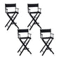 Industrial Backrest Arm Counter Stool Solid Wood Bar Stool with Canvas Cushion Black 4 Piece Set Clearhalo 'Bar Furniture' 'Bar Stools' 'bar_stools' 'furn' 'furn_bar_stools' 'Furniture' 'Kitchen & Dining Furniture' 6220917