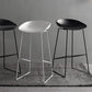 Tabouret de comptoir sans accoudoirs à dossier moderne, haut en métal avec coussin en plastique