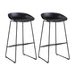 Tabouret de comptoir sans accoudoirs à dossier moderne, haut en métal avec coussin en plastique