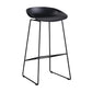 Tabouret de comptoir sans accoudoirs à dossier moderne, haut en métal avec coussin en plastique