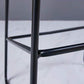 Tabouret de comptoir sans accoudoirs à dossier moderne, haut en métal avec coussin en plastique