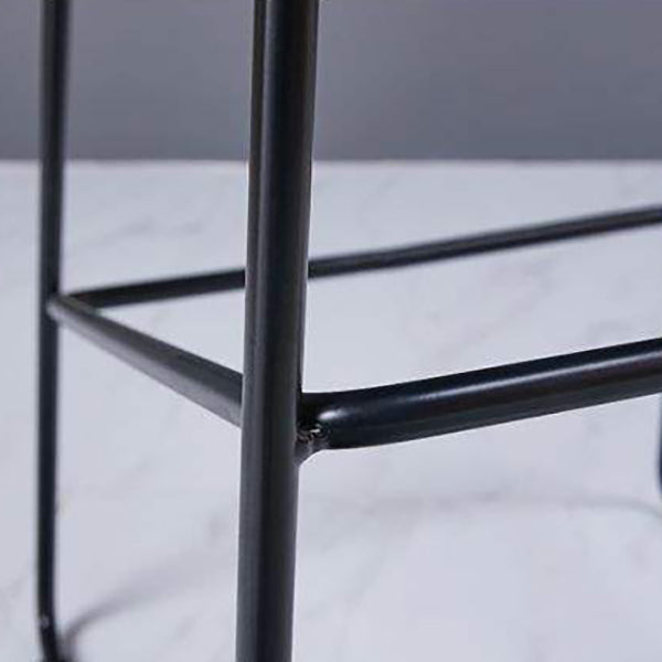 Tabouret de comptoir sans accoudoirs à dossier moderne, haut en métal avec coussin en plastique