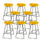 Tabouret de comptoir sans accoudoirs à dossier moderne, haut en métal avec coussin en plastique