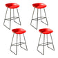 Tabouret de comptoir sans accoudoirs à dossier moderne, haut en métal avec coussin en plastique