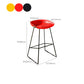 Tabouret de comptoir sans accoudoirs à dossier moderne, haut en métal avec coussin en plastique
