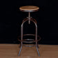 Modern Armless Counter Stool Metal Bar Stool with Wooden Seat