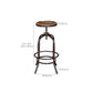 Modern Armless Counter Stool Metal Bar Stool with Wooden Seat