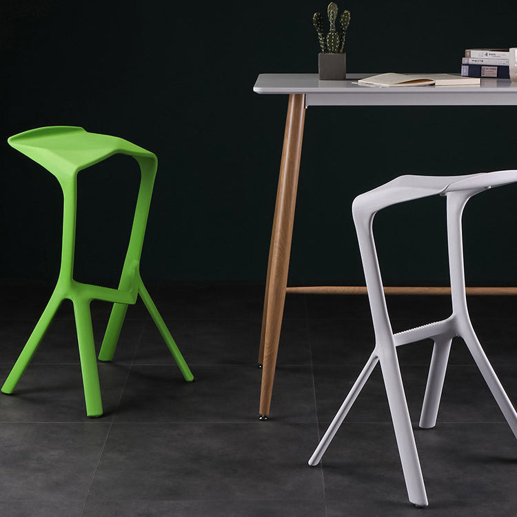 Industrial Armless Counter Stool Plastic Cafe Bar Stool with 4 Legs Clearhalo 'Bar Furniture' 'Bar Stools' 'bar_stools' 'furn' 'furn_bar_stools' 'Furniture' 'Kitchen & Dining Furniture' 6220997