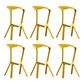 Industrial Armless Counter Stool Plastic Cafe Bar Stool with 4 Legs Yellow 6 Piece Set Clearhalo 'Bar Furniture' 'Bar Stools' 'bar_stools' 'furn' 'furn_bar_stools' 'Furniture' 'Kitchen & Dining Furniture' 6221001