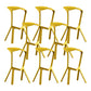 Industrial Armless Counter Stool Plastic Cafe Bar Stool with 4 Legs Yellow 8 Piece Set Clearhalo 'Bar Furniture' 'Bar Stools' 'bar_stools' 'furn' 'furn_bar_stools' 'Furniture' 'Kitchen & Dining Furniture' 6221003