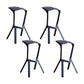 Industrial Armless Counter Stool Plastic Cafe Bar Stool with 4 Legs Black 4 Piece Set Clearhalo 'Bar Furniture' 'Bar Stools' 'bar_stools' 'furn' 'furn_bar_stools' 'Furniture' 'Kitchen & Dining Furniture' 6221018