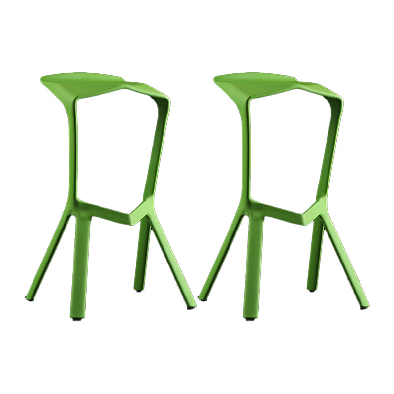 Industrial Armless Counter Stool Plastic Cafe Bar Stool with 4 Legs Green 2 Piece Set Clearhalo 'Bar Furniture' 'Bar Stools' 'bar_stools' 'furn' 'furn_bar_stools' 'Furniture' 'Kitchen & Dining Furniture' 6221026