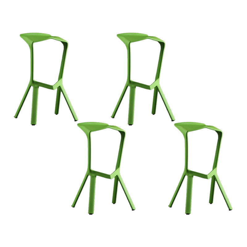 Industrial Armless Counter Stool Plastic Cafe Bar Stool with 4 Legs Green 4 Piece Set Clearhalo 'Bar Furniture' 'Bar Stools' 'bar_stools' 'furn' 'furn_bar_stools' 'Furniture' 'Kitchen & Dining Furniture' 6221027