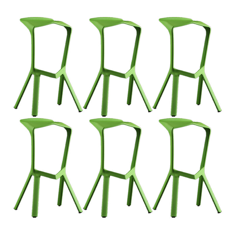 Industrial Armless Counter Stool Plastic Cafe Bar Stool with 4 Legs Green 6 Piece Set Clearhalo 'Bar Furniture' 'Bar Stools' 'bar_stools' 'furn' 'furn_bar_stools' 'Furniture' 'Kitchen & Dining Furniture' 6221028
