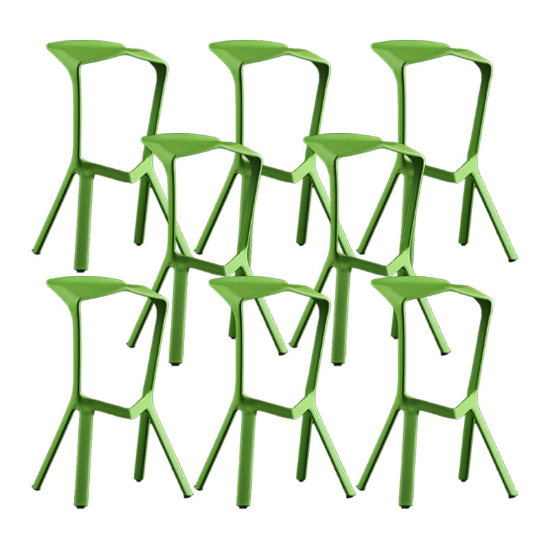 Industrial Armless Counter Stool Plastic Cafe Bar Stool with 4 Legs Green 8 Piece Set Clearhalo 'Bar Furniture' 'Bar Stools' 'bar_stools' 'furn' 'furn_bar_stools' 'Furniture' 'Kitchen & Dining Furniture' 6221029