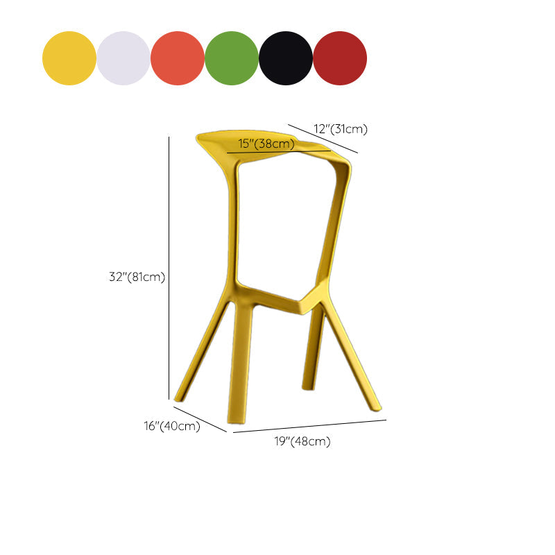 Industrial Armless Counter Stool Plastic Cafe Bar Stool with 4 Legs Clearhalo 'Bar Furniture' 'Bar Stools' 'bar_stools' 'furn' 'furn_bar_stools' 'Furniture' 'Kitchen & Dining Furniture' 6221034