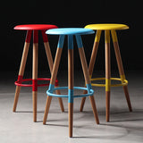 Moderne ronde stoel Teller Stool massief hout Backless Counter-Hight Stool