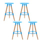 Modern Round Seat Counter Stool Solid Wood Backless Counter-height Stool Blue 4 Piece Set Clearhalo 'Bar Furniture' 'Bar Stools' 'bar_stools' 'furn' 'furn_bar_stools' 'Furniture' 'Kitchen & Dining Furniture' 6221038