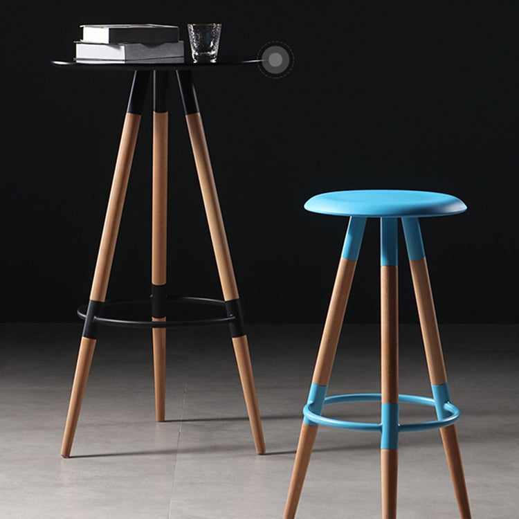 Modern Round Seat Counter Stool Solid Wood Backless Counter-height Stool Clearhalo 'Bar Furniture' 'Bar Stools' 'bar_stools' 'furn' 'furn_bar_stools' 'Furniture' 'Kitchen & Dining Furniture' 6221039