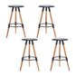 Modern Round Seat Counter Stool Solid Wood Backless Counter-height Stool Black 4 Piece Set Clearhalo 'Bar Furniture' 'Bar Stools' 'bar_stools' 'furn' 'furn_bar_stools' 'Furniture' 'Kitchen & Dining Furniture' 6221047