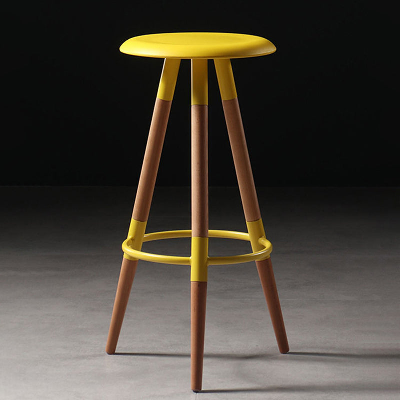 Modern Round Seat Counter Stool Solid Wood Backless Counter-height Stool Clearhalo 'Bar Furniture' 'Bar Stools' 'bar_stools' 'furn' 'furn_bar_stools' 'Furniture' 'Kitchen & Dining Furniture' 6221053