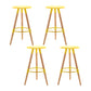 Modern Round Seat Counter Stool Solid Wood Backless Counter-height Stool Yellow 4 Piece Set Clearhalo 'Bar Furniture' 'Bar Stools' 'bar_stools' 'furn' 'furn_bar_stools' 'Furniture' 'Kitchen & Dining Furniture' 6221055