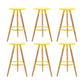 Modern Round Seat Counter Stool Solid Wood Backless Counter-height Stool Yellow 6 Piece Set Clearhalo 'Bar Furniture' 'Bar Stools' 'bar_stools' 'furn' 'furn_bar_stools' 'Furniture' 'Kitchen & Dining Furniture' 6221056