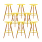 Modern Round Seat Counter Stool Solid Wood Backless Counter-height Stool Yellow 8 Piece Set Clearhalo 'Bar Furniture' 'Bar Stools' 'bar_stools' 'furn' 'furn_bar_stools' 'Furniture' 'Kitchen & Dining Furniture' 6221057