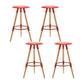 Modern Round Seat Counter Stool Solid Wood Backless Counter-height Stool Red 4 Piece Set Clearhalo 'Bar Furniture' 'Bar Stools' 'bar_stools' 'furn' 'furn_bar_stools' 'Furniture' 'Kitchen & Dining Furniture' 6221059