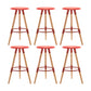 Modern Round Seat Counter Stool Solid Wood Backless Counter-height Stool Red 6 Piece Set Clearhalo 'Bar Furniture' 'Bar Stools' 'bar_stools' 'furn' 'furn_bar_stools' 'Furniture' 'Kitchen & Dining Furniture' 6221060