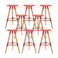 Modern Round Seat Counter Stool Solid Wood Backless Counter-height Stool Red 8 Piece Set Clearhalo 'Bar Furniture' 'Bar Stools' 'bar_stools' 'furn' 'furn_bar_stools' 'Furniture' 'Kitchen & Dining Furniture' 6221061