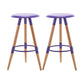 Modern Round Seat Counter Stool Solid Wood Backless Counter-height Stool Purple 2 Piece Set Clearhalo 'Bar Furniture' 'Bar Stools' 'bar_stools' 'furn' 'furn_bar_stools' 'Furniture' 'Kitchen & Dining Furniture' 6221062